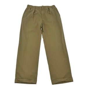 Polo Ralph Lauren Mens 36R Chino Pants Beige Pleated Front Slash Pockets Cuffed